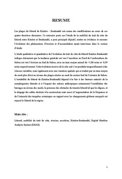Etude de la mobilite du trait de cote de Kenitra - Bouknadel