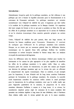 La politique monetaire: Fondement theorique et canaux de transmission