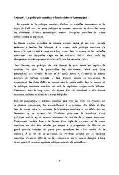 La politique monetaire: Fondement theorique et canaux de transmission