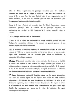 La politique monetaire: Fondement theorique et canaux de transmission