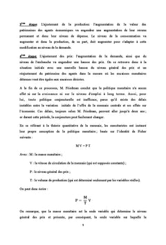 La politique monetaire: Fondement theorique et canaux de transmission
