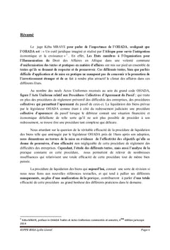 Le contentieux relatif à la liquidation des biens en droit OHADA