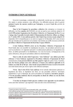 Le contentieux relatif à la liquidation des biens en droit OHADA