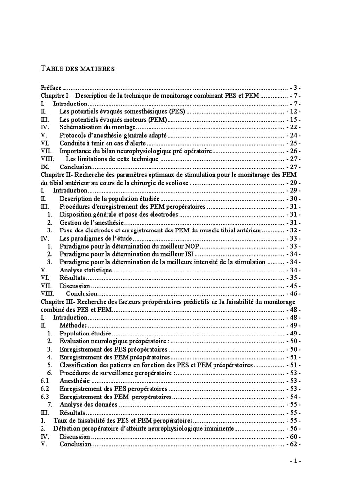 Monitorage Neurophysiologique pendant les chirurgies du rachis