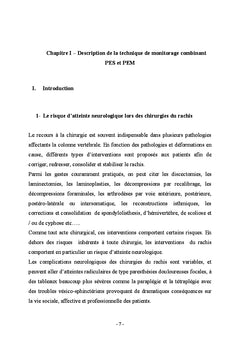 Monitorage Neurophysiologique pendant les chirurgies du rachis