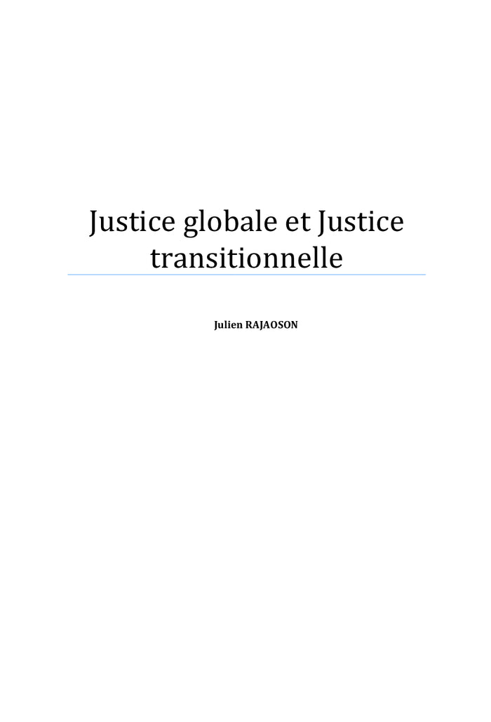 Justice globale et justice transitionnelle