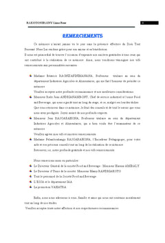 Etude de la mise en place du systeme HACCP dans fabrication de nectar