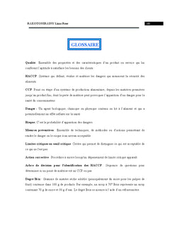Etude de la mise en place du systeme HACCP dans fabrication de nectar