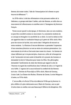 Emergence du Féminisme au XVIe siècle