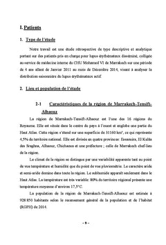 Repartition saisonniere du lupus erythemateux systemique