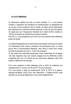 Effets hépatotoxiques des antituberculeux