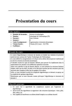 Algorithmique et structures des données 2
