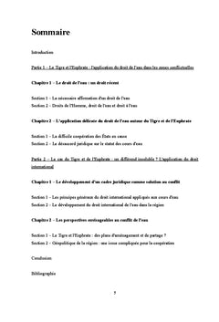L'application du droit international de l'eau : le Tigre et l'euphrate
