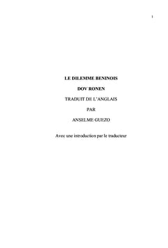 Le Dilemme béninois