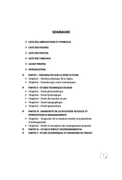 Etude de rehabilitation du perimetre irrigue d'Alasora
