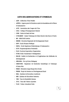 Etude de rehabilitation du perimetre irrigue d'Alasora