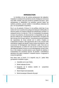 Etude de rehabilitation du perimetre irrigue d'Alasora