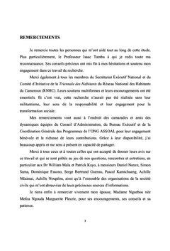 Dynamiques institutionnelles et politique d'habitat social au Cameroun