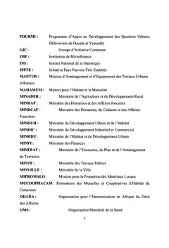 Dynamiques institutionnelles et politique d'habitat social au Cameroun