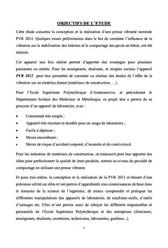 Conception et réalisation d'une presse vibrante PVR 2012