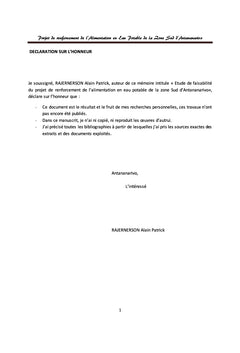 Projet de renforcement de l'AeP de la zone Sud d'Antananarivo