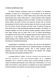Variabilite et tendances pluviometriques dans l'Ouest centrafricain
