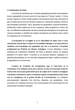 Variabilite et tendances pluviometriques dans l'Ouest centrafricain