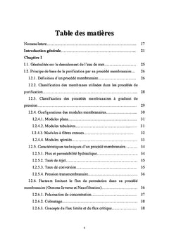 Osmose Inverse: modelisation thermodynamique et numerique
