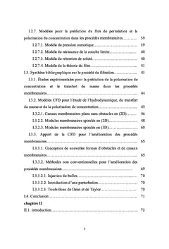 Osmose Inverse: modelisation thermodynamique et numerique