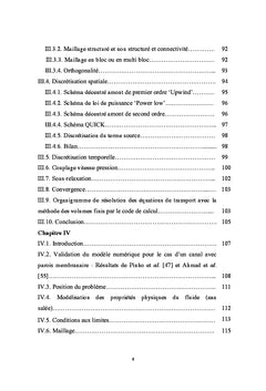 Osmose Inverse: modelisation thermodynamique et numerique