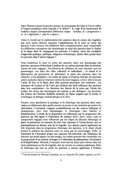 La réprésentation des passions dans les tragédies de la Renaissance