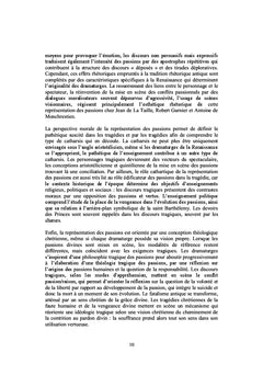 La réprésentation des passions dans les tragédies de la Renaissance