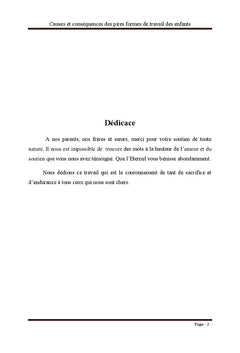 Causes et conséquences des pires formes de travail des enfants