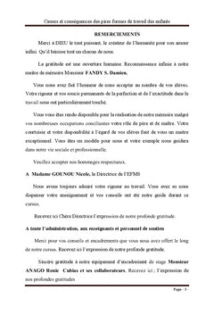 Causes et conséquences des pires formes de travail des enfants