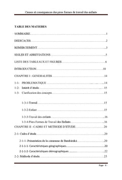 Causes et conséquences des pires formes de travail des enfants