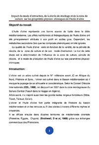 Les propriétés physico-chimiques de l'huile d'olive