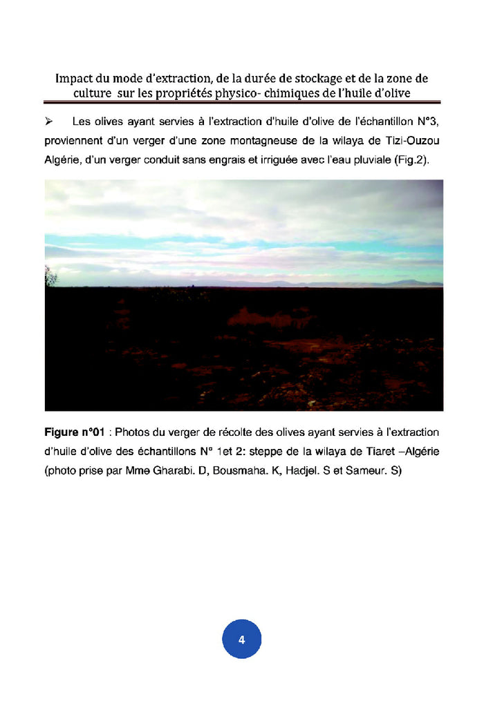 Les propriétés physico-chimiques de l'huile d'olive