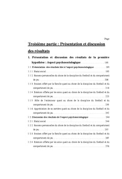 Facteurs déterminants le choix de la discipline du football