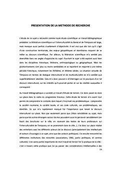 De l'interculturalite au multiculturalisme A Timi?oara