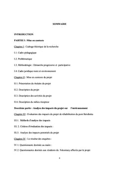Analyse des impacts de la rehabilitation du pont Betsiboka