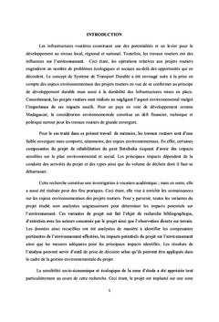 Analyse des impacts de la rehabilitation du pont Betsiboka