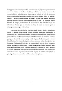 Analyse des impacts de la rehabilitation du pont Betsiboka