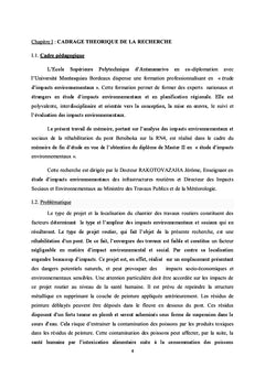 Analyse des impacts de la rehabilitation du pont Betsiboka