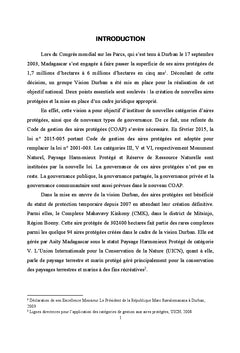 Cohabitation conservation- developpement dans une aire protegee cat.V