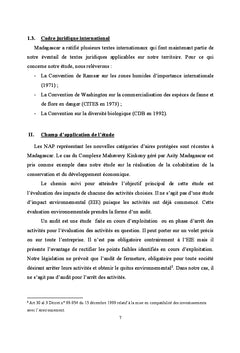Cohabitation conservation- developpement dans une aire protegee cat.V