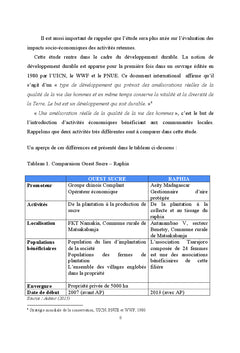 Cohabitation conservation- developpement dans une aire protegee cat.V