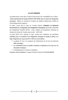 Gestion operationnelle du barrage HASSAN ADD-AKHIL