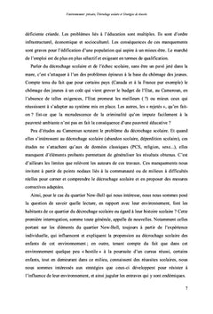 Decrochage scolaire - Strategies de reussite en environnement precaire