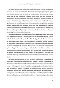 Decrochage scolaire - Strategies de reussite en environnement precaire