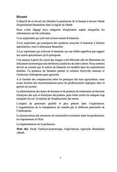 Etude technico economique d'exploitations bananieres au Gharb/Maroc